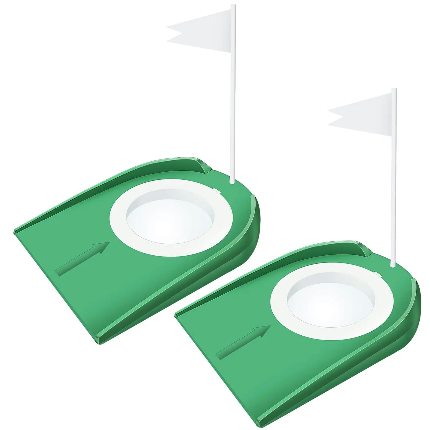 Golf Putting Cups with Flags – Indoor & Outdoor Practice Hole Set (2-Pack)