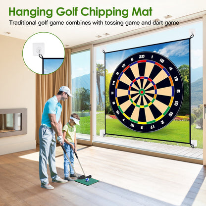 Sportiva Golf Chipping Dart Game Set – Sticky Balls, Hanging Mat & Outdoor Stakes