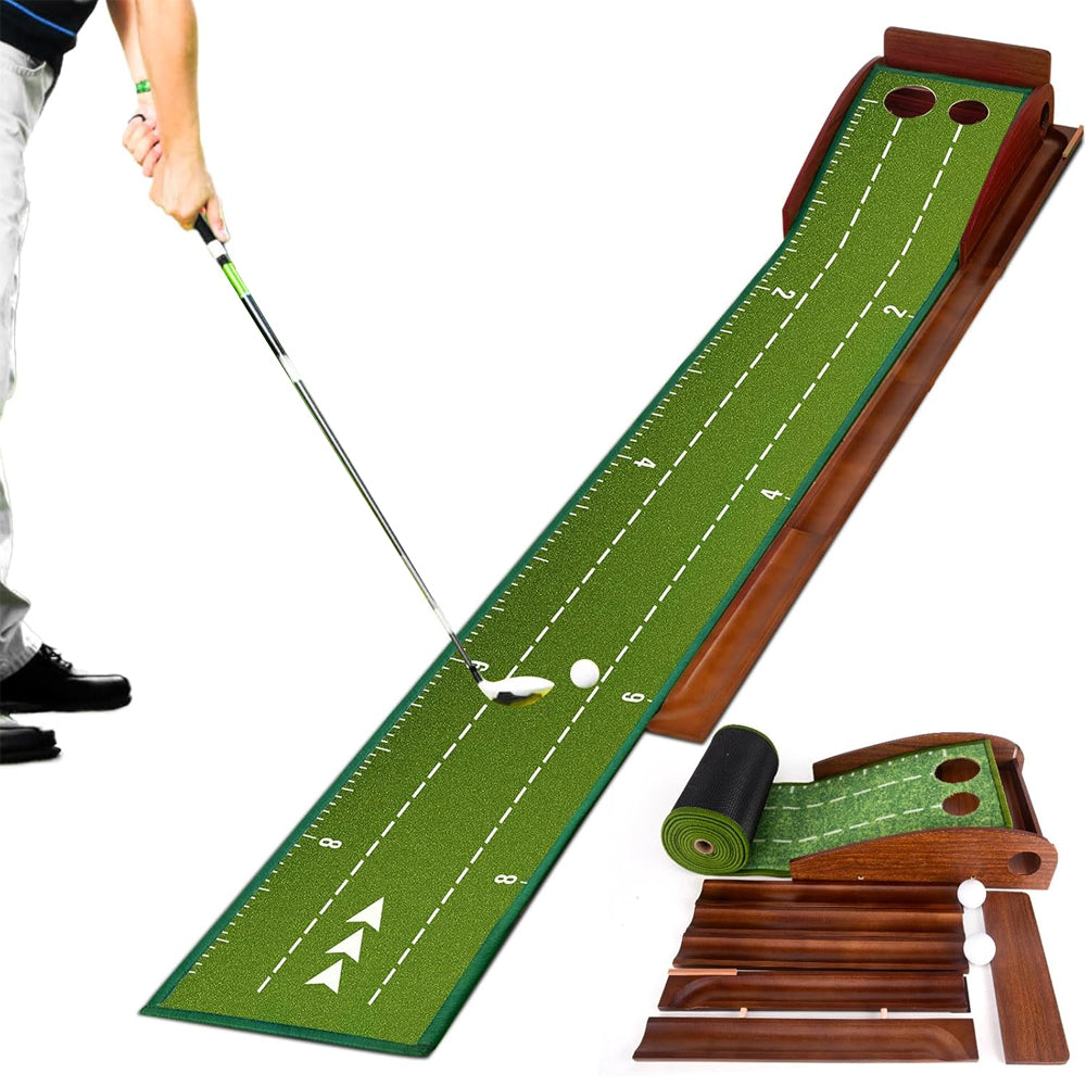 Sportiva Premium Putting Mat Trainer – Auto Ball Return & Dual Hole Sizes