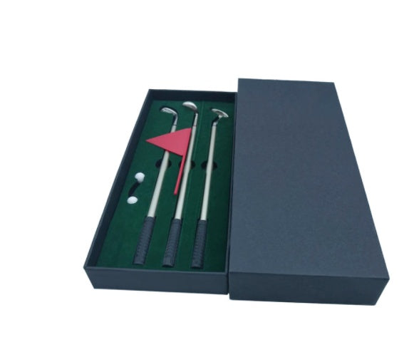 Sportiva Desktop Mini Golf Putting Green Pen Set – Metal Club Ballpoint Pens