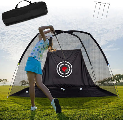 Premium Golf Practice Hitting Net – 10×6×7 FT Backyard Swing Trainer with Target Sheet – Durable Nylon Golf Training Net for Home or Outdoor