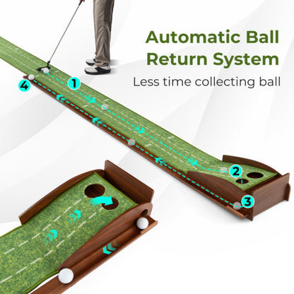 Sportiva Premium Putting Mat Trainer – Auto Ball Return & Dual Hole Sizes