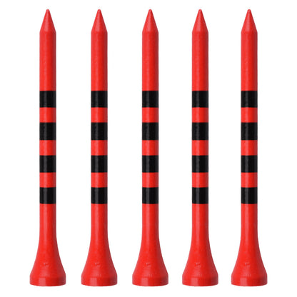 Golf Bamboo Tees – Striped Height-Guide Wooden Tees (100 Pack)
