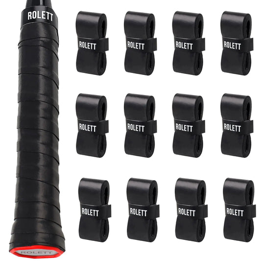 12-Pack Tennis Racket Overgrip – Non-Slip Absorbent Grip Tape (Black